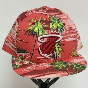New Era 59Fifty Miami Heat Hardwood Classics AOP Tropical Fitted Cap Hat 7 5/8